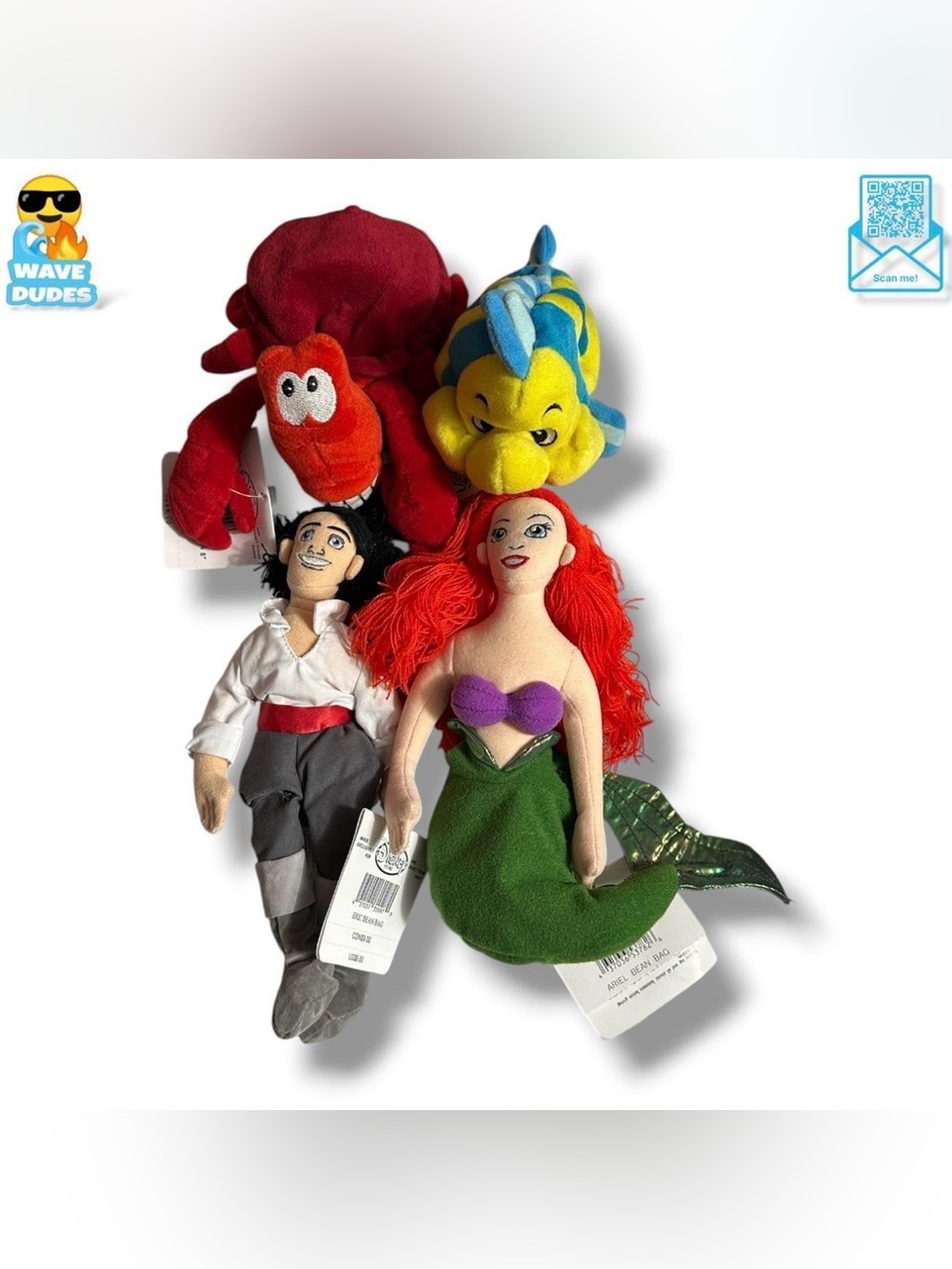 Vintage The Little Mermaid Disney Store Mini Plush Bundle